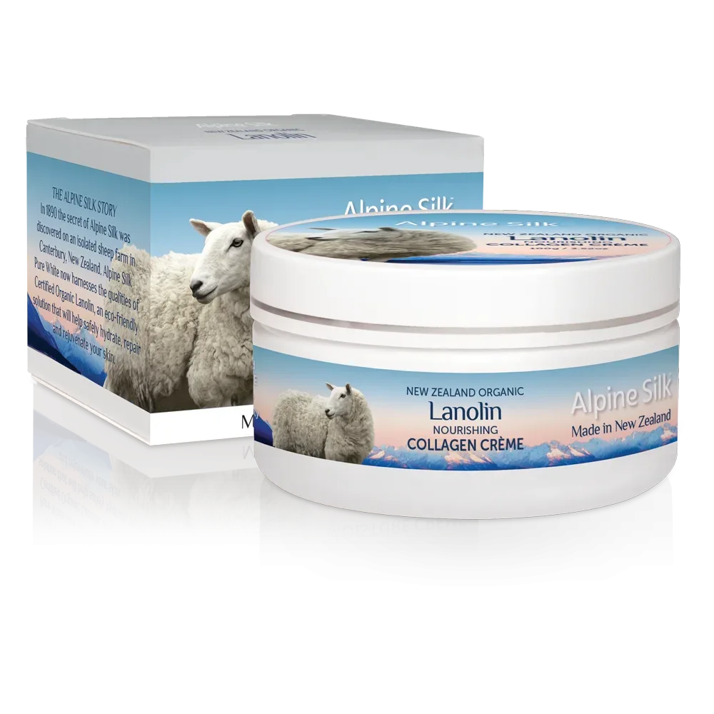 Alpine Silk 艾贝斯 organic lanolin nourishing collagen creme 100g 有机羊毛脂滋润胶原蛋白面霜 100g ASO101【保质期2030.03】 详情图 1
