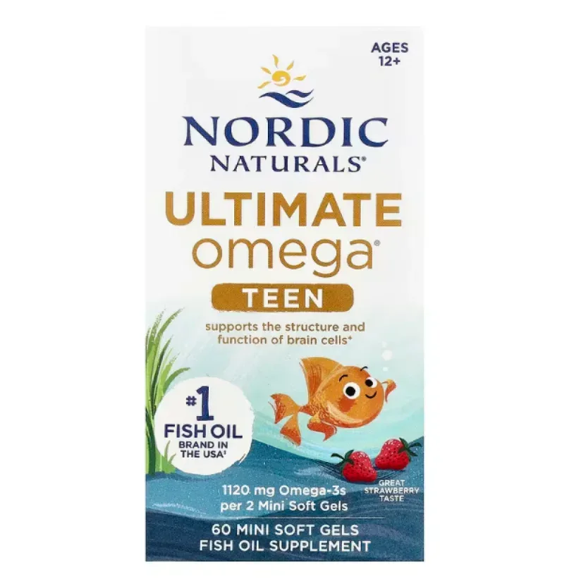 Nordic Naturals 挪威小鱼 青少年鱼油（草莓味）12岁以上 60粒【保质期2028.09】 详情图 1