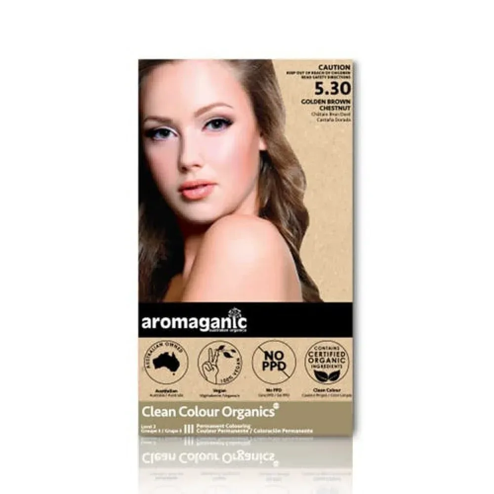 Aromaganic 阿若蔓妮 纯天然染发膏染发剂 5.30度 金棕栗子色 详情图 1