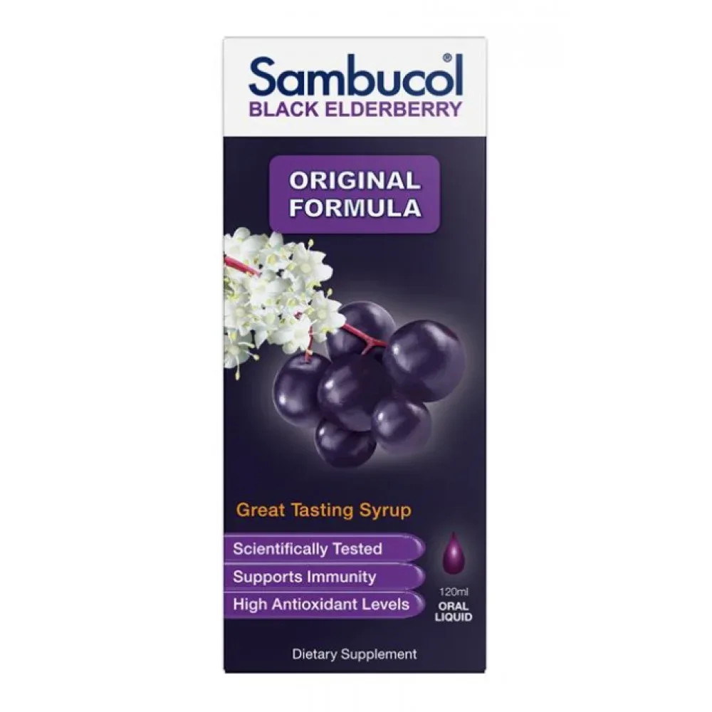 Sambucol 小黑果 黑接骨木免疫支持糖浆 120ml【保质期2028.04】 详情图 1