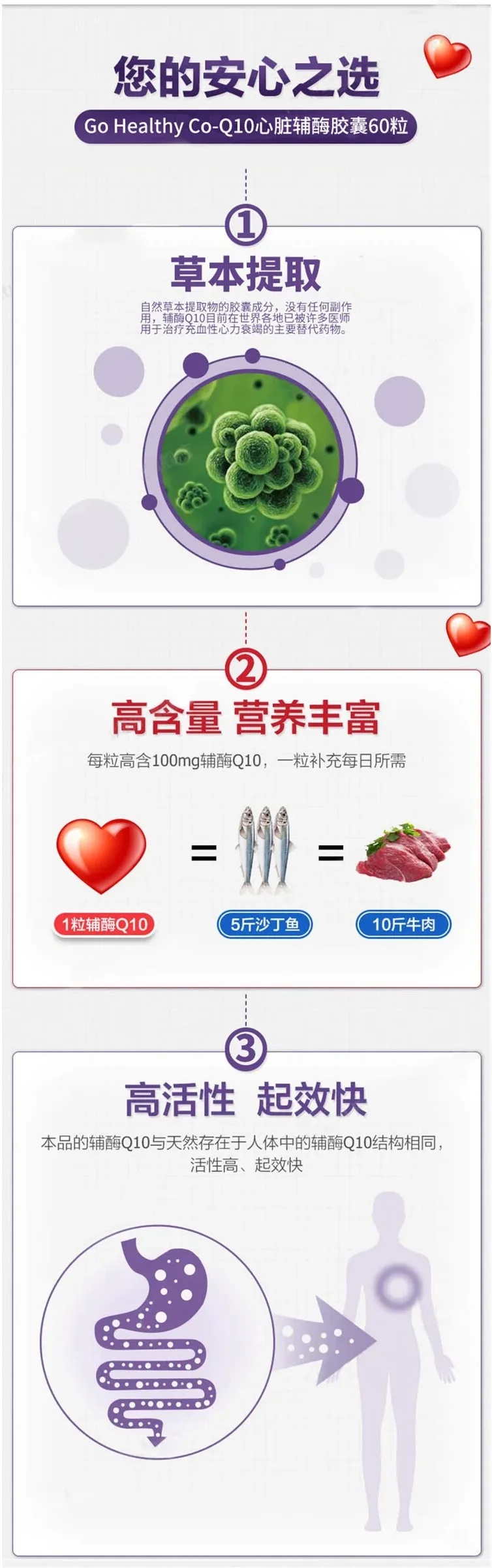 GO Healthy 高之源 辅酶Q10 高含量 300mg 60粒（强效补充型）【保质期2029.04】 详情图 2