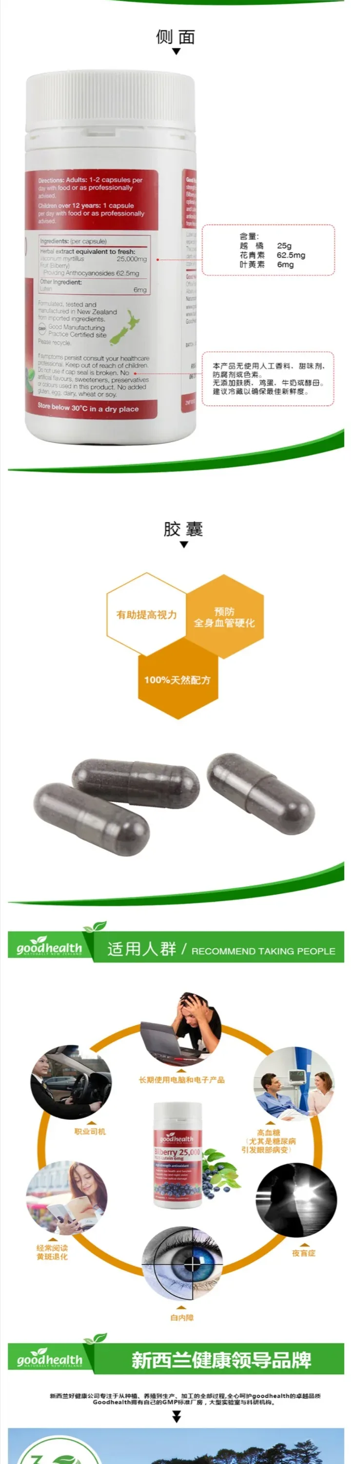 Good Health 好健康 护眼越桔+叶黄素6mg胶囊 60粒【保质期2029.01】 详情图 3