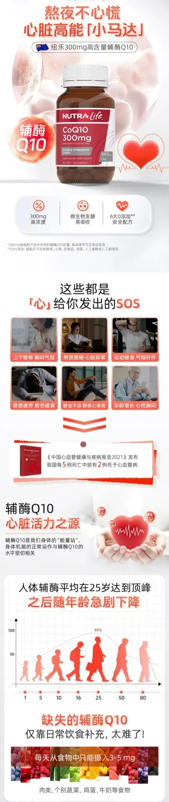 Nutra-Life 纽乐 辅酶300mg 60粒（强效补充型）【保质期2028.03】 详情图 1