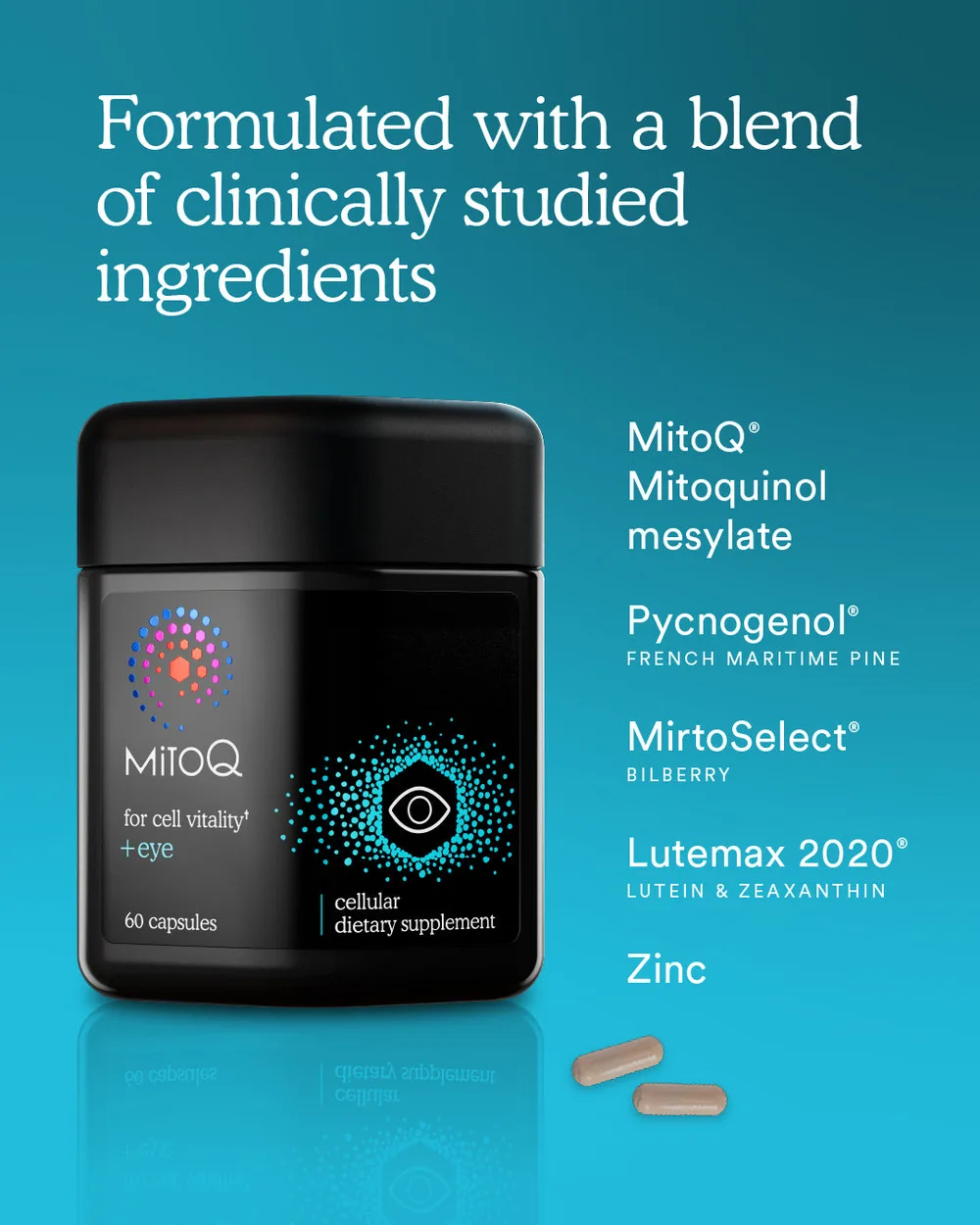 MitoQ Eye Supplement 护眼明眸胶囊 60粒【保质期2028.09】 详情图 3
