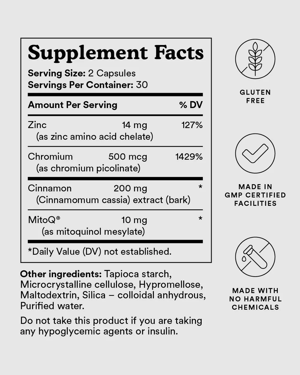MitoQ Blood Sugar Capsule 血糖衡糖胶囊 60粒【保质期2028.04】 详情图 2