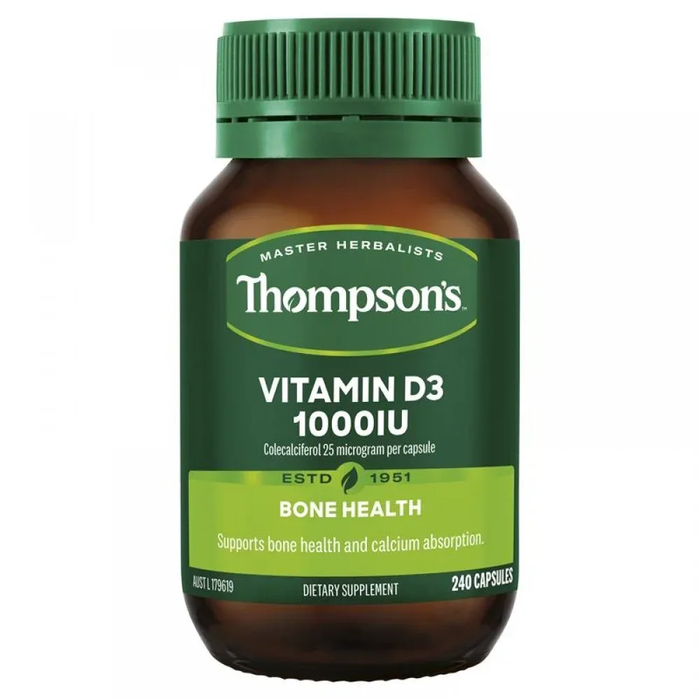 【双11-限时9折】Thompson's 汤普森 Vitamin D3 1000IU 维生素D3胶囊 240粒【保质期2028.04】 详情图 1