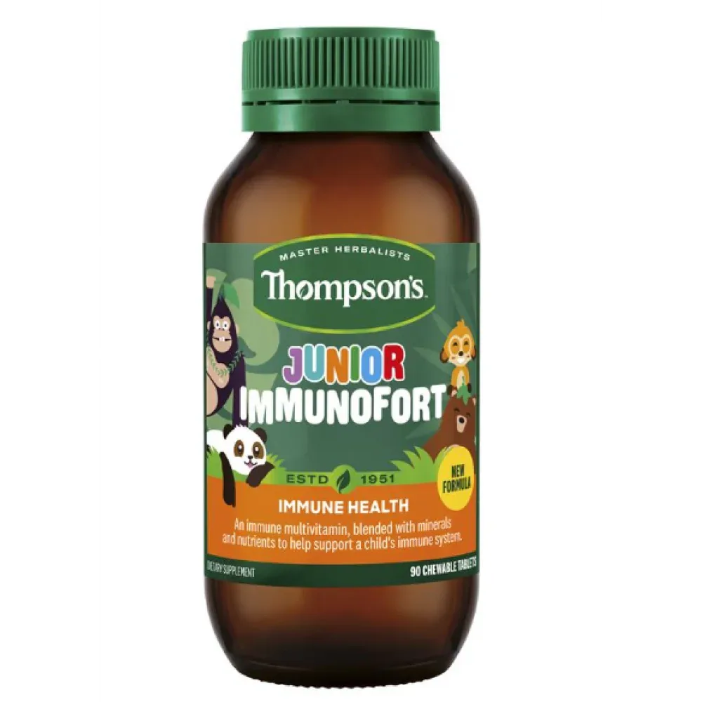 【双11-限时9折】Thompson's 汤普森 Junior Immunofort 儿童免疫咀嚼片 90片【保质期2028.06】 详情图 1