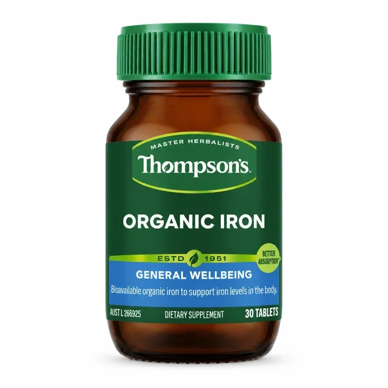 【双11-限时9折】Thompson's 汤普森 Organic Iron 24mg 有机补铁片 30片【保质期2028.02】 详情图 1