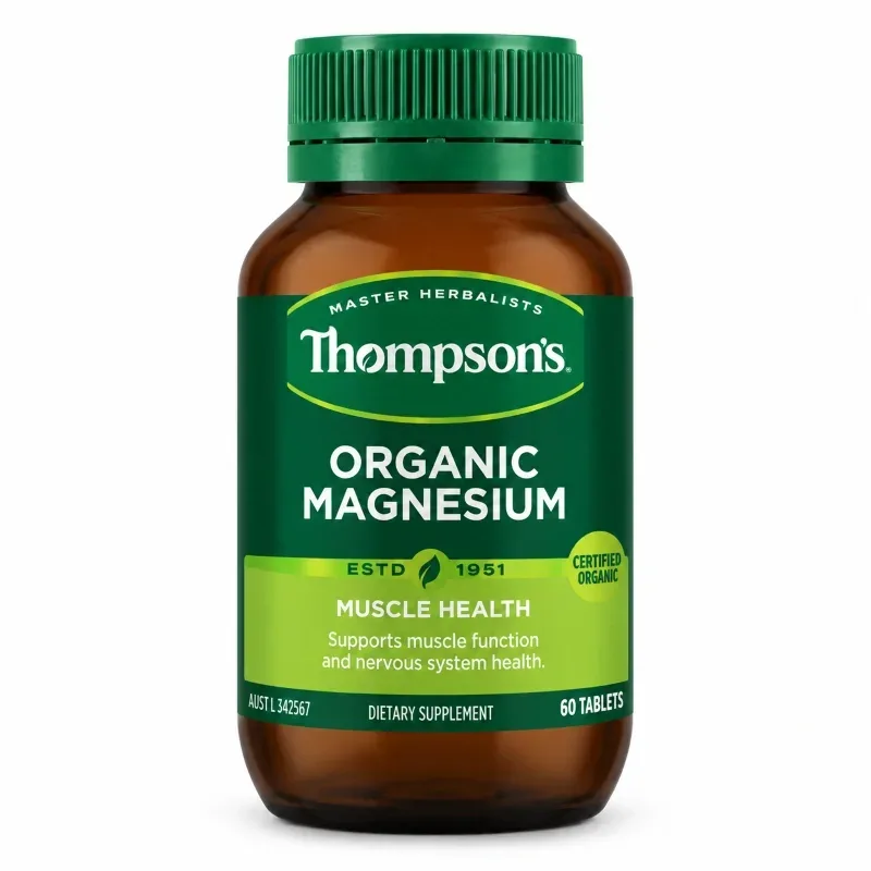 【双11-限时9折】Thompson's 汤普森 Organic Magnesium 有机镁片 120片【保质期2027.10】 详情图 1