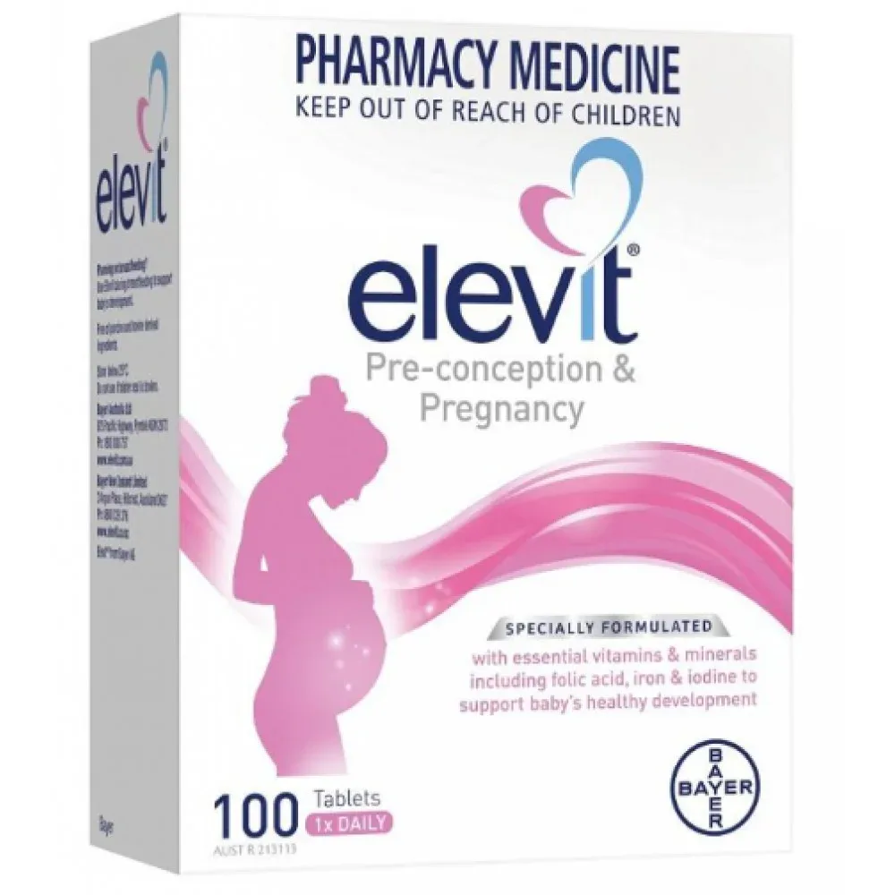Elevit 爱乐维 Pre-conception & Pregnancy Multivitamin 100 Tabs 备孕及孕期复合维生素 100片【保质期2028.05】 详情图 1