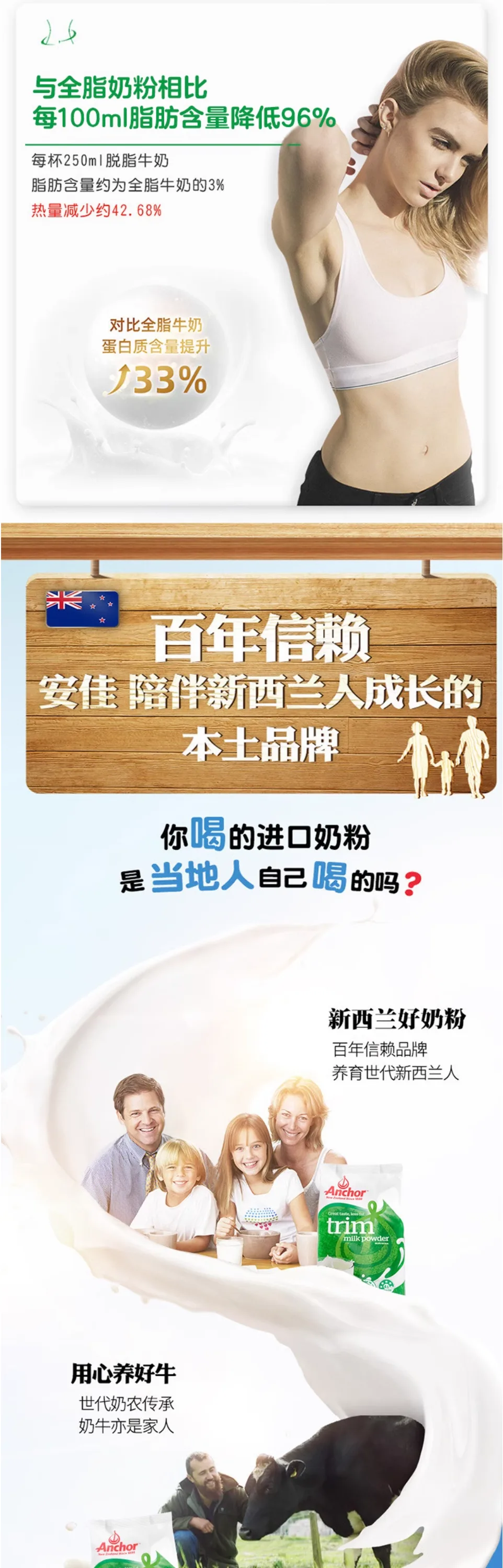 安佳 袋装脱脂 6袋 详情图 2