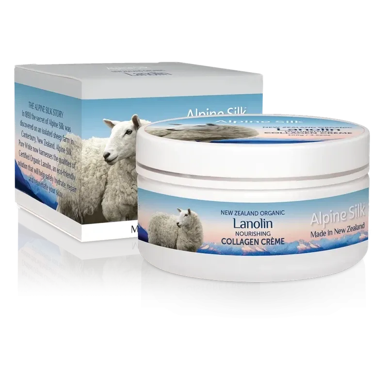 Alpine Silk 艾贝斯 organic lanolin nourishing collagen creme 100g 有机羊毛脂滋润胶原蛋白面霜 100g ASO101【保质期2030.03】