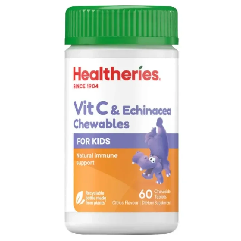 Healtheries 贺寿利 儿童维生素C紫锥菊咀嚼片 60片【保质期2026.10】