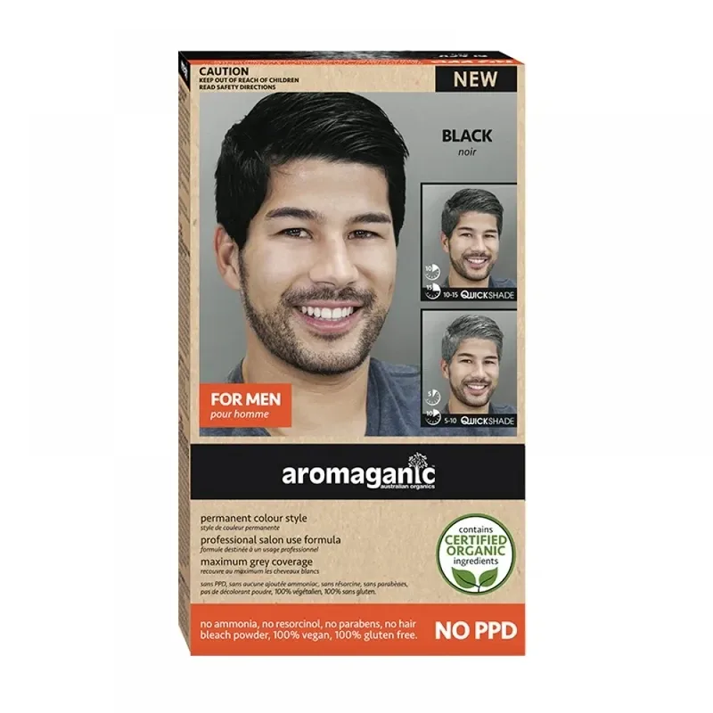 Aromaganic 阿若蔓妮 纯天然染发剂 男士专用 黑色