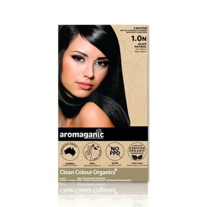 Aromaganic 阿若蔓妮 染发膏黑色盖黑发1.0N 澳洲天然有机染发