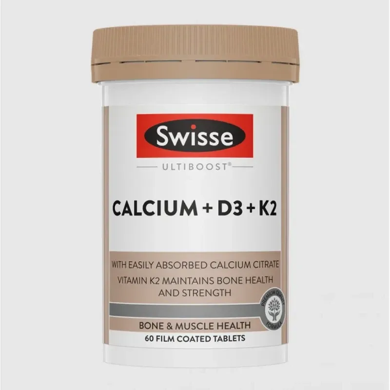 Swisse Ultiboost Calcium + D3 + K2 柠檬酸钙+D3+K2 60片【保质期2029/03】