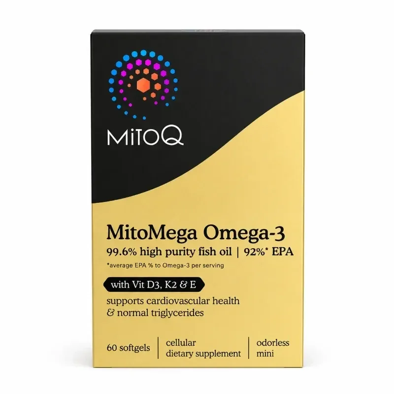 MitoQ 92% EPA Omega-3 高含量EPA鱼油+维D/K2/维E 60粒【保质期2029.03】