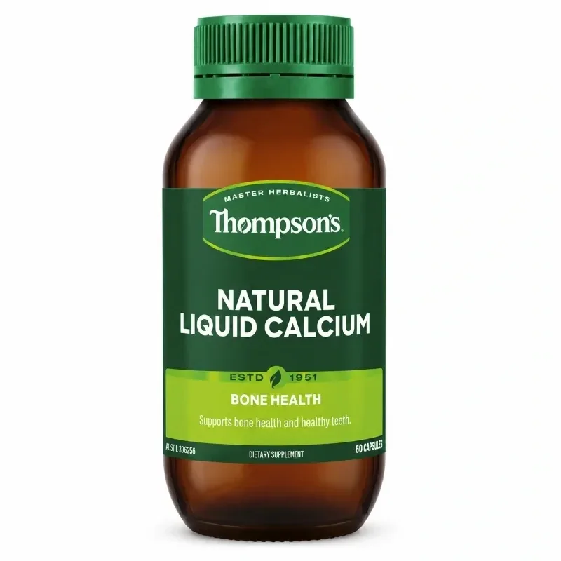 【双11-限时9折】Thompson's 汤普森 Natural Liquid Calcium 天然液体钙胶囊 60粒【保质期2027.10】